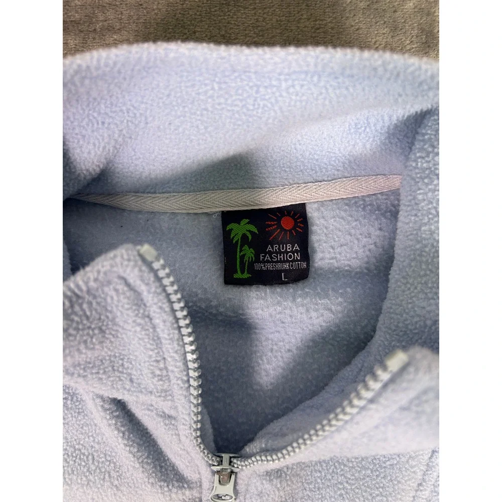Vintage‎ Hard Rock Cafe Aruba Pullover Fleece Sweatshirt Quarter Zip Blue Size L